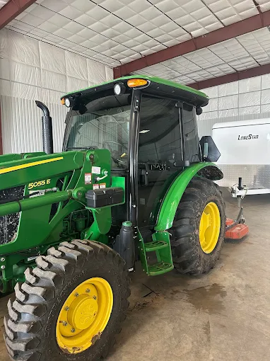 John Deere 5055E tractor cab window tint — commercial equipment tinting